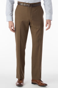 Super 120s Luxury Wool Serge Comfort-EZE Trouser in Tobacco (Flat Front Models) by Ballin