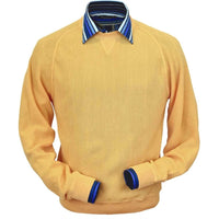 Baby Alpaca 'Links Stitch' Sweatshirt-Style Crew Neck Sweater in Gold by Peru Unlimited