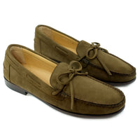 Alton Suede Bow Tie Loafer in Moss by Alan Payne Footwear