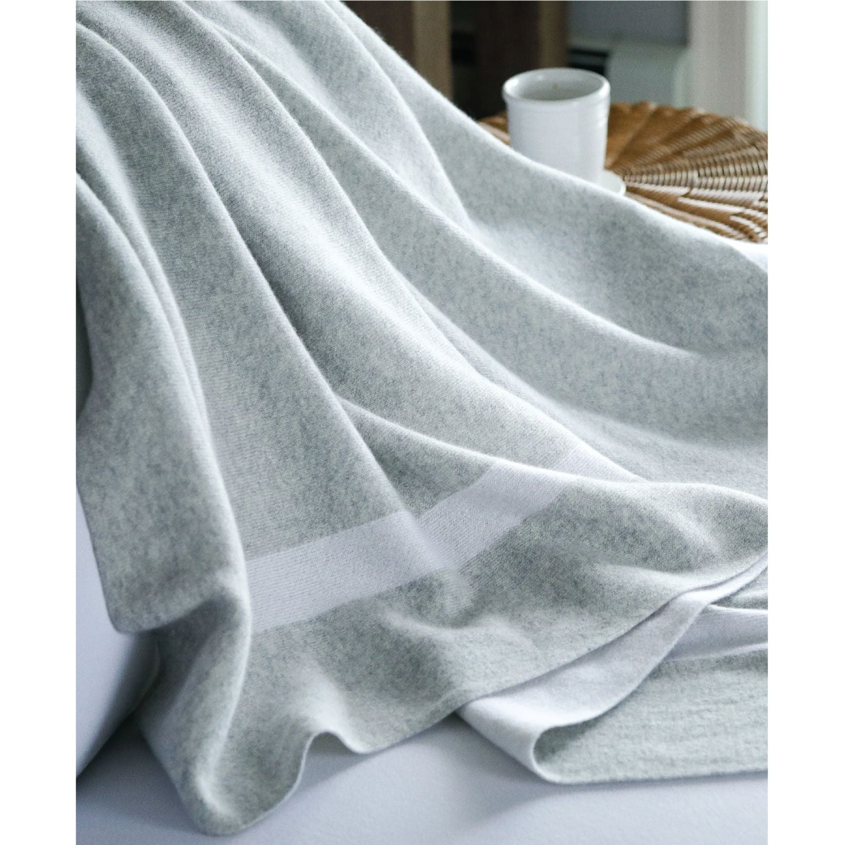 100% Cashmere Homestead Knit Throw (Choice of Colors) by Alashan Cashmere