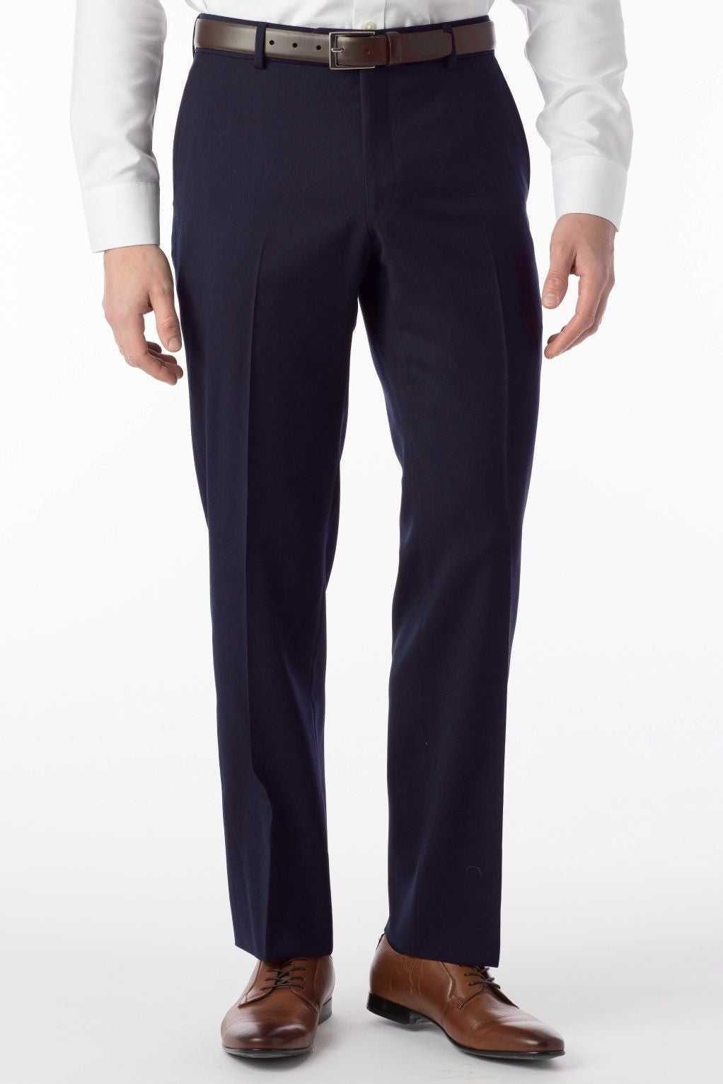 Super 120s Wool Gabardine Comfort-EZE Trouser in Mariner, Size 34 (Flat Front Models) by Ballin