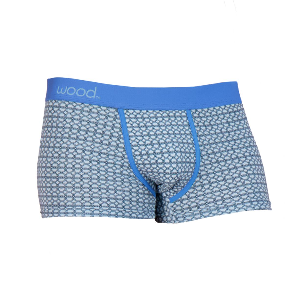 Trunk Style Briefs in Steel Blue Rings by Wood Underwear