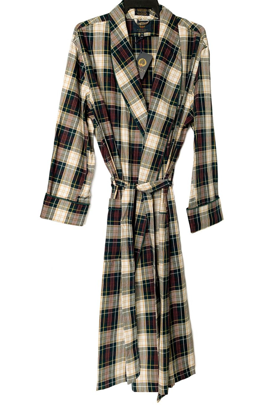 Gentleman's Cotton and Wool Blend Robe in Weathered Campbell Tartan (Size Large) by Viyella