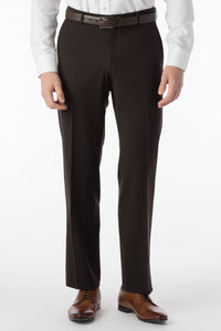 Super 120s Wool Gabardine Comfort-EZE Trouser in Brown, Size 30 (Dunhill Traditional Fit) by Ballin