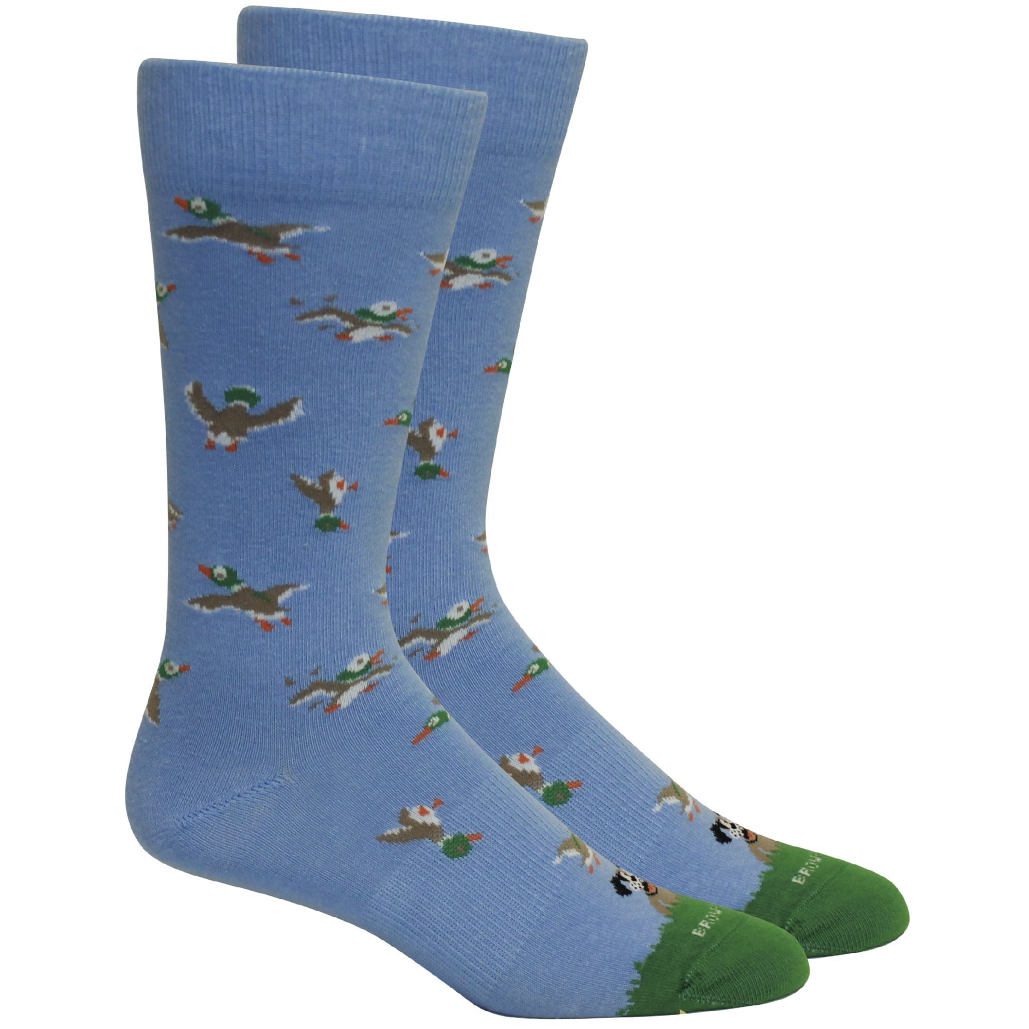 '1984 Duck Hunt' Cotton Socks in Della Blue by Brown Dog Hosiery