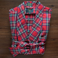 Gentleman's Cotton and Wool Blend Robe in Royal Stewart Tartan by Viyella