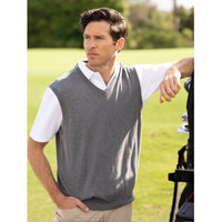 Cotton Cashmere Classic V-Neck Sweater Vest (Choice of Colors) by Alashan Cashmere