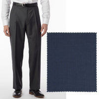 Sharkskin Super 120s Worsted Wool Comfort-EZE Trouser in New Navy (Manchester Pleated Model) by Ballin