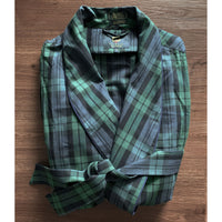 Gentleman's Cotton and Wool Blend Robe in Black Watch Tartan by Viyella