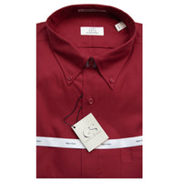 Solid Wrinkle-Free Cotton Twill Shirt in Red by Cooper & Stewart