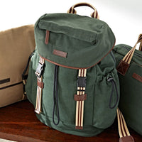 Sloan Backpack in Green Canvas by Baekgaard
