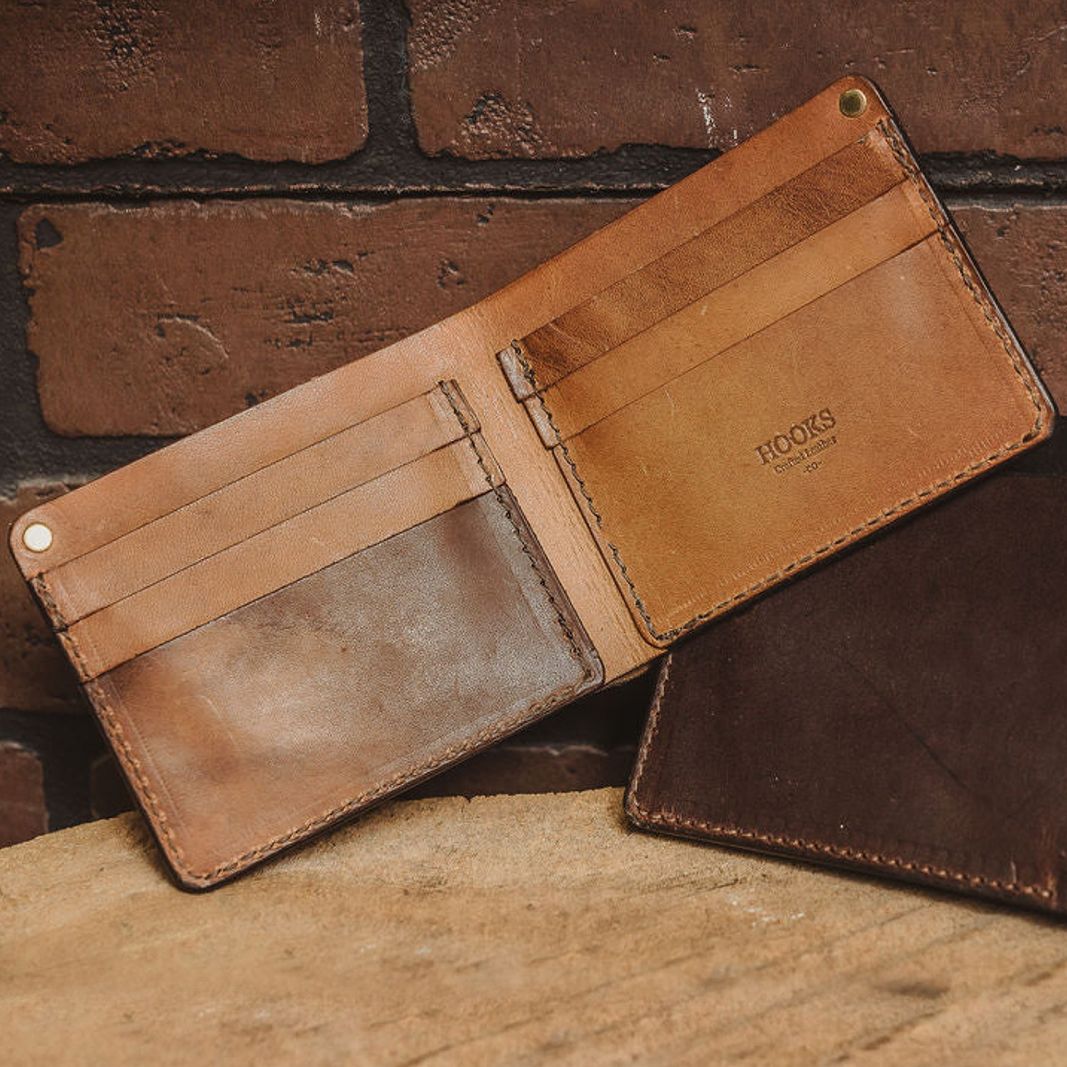 Natural Dublin Horween Leather Billfold Wallet by Hooks Crafted Leather Co
