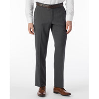 Super 120s Wool Gabardine Comfort-EZE Trouser in Medium Grey (Flat Front Models) by Ballin