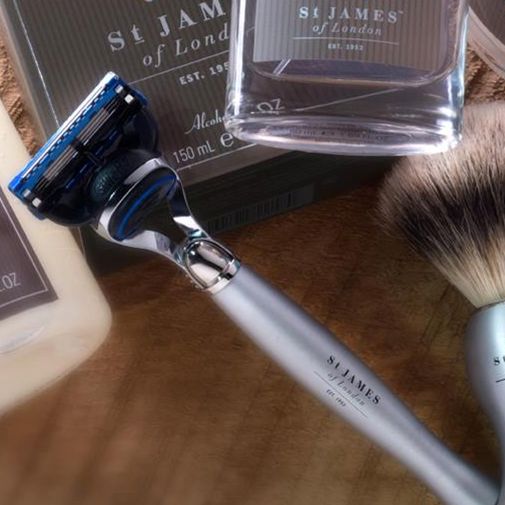 "Cheeky B'stard" Handcrafted 'Fusion' Razor in Brushed Metal by St. James of London