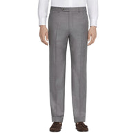 Todd Flat Front Super 120s Wool Serge Trouser in Light Grey (Full Fit) by Zanella