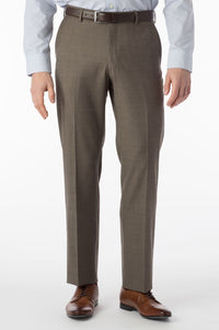 Sharkskin Super 120s Worsted Wool Comfort-EZE Trouser in Light Brown (Flat Front Models) by Ballin