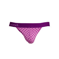 Thong in Purple Interlock by Wood Underwear