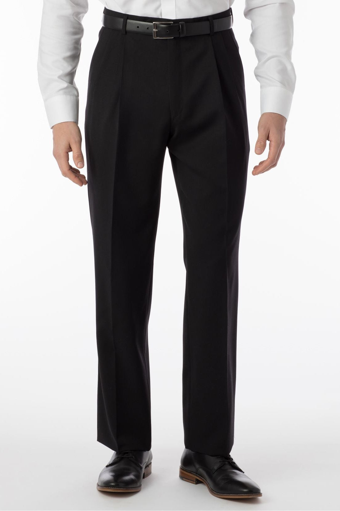Comfort-EZE Micro Nano Performance Gabardine Trouser in Black (Manchester Pleated Model) by Ballin