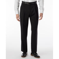 Comfort-EZE Micro Nano Performance Gabardine Trouser in Black (Manchester Pleated Model) by Ballin
