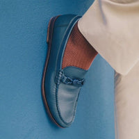 Hilton Sheepskin Braided Bit Loafer in Navy by Alan Payne Footwear
