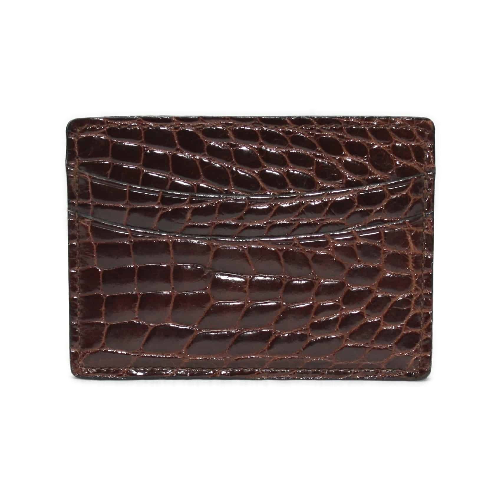 Genuine Alligator Cardcase in Brown by Torino Leather