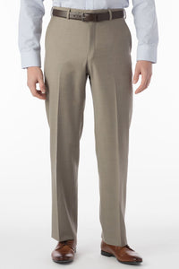 Super 120s Luxury Wool Serge Comfort-EZE Trouser in Taupe (Flat Front Models) by Ballin