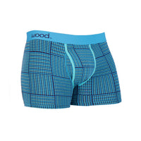 Boxer Brief w/ Fly in Blue Houndstooth by Wood Underwear