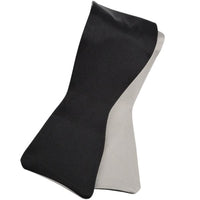 Solid Reversible Silk Jacquard Bow Tie in Black and Silver by Dion Neckwear