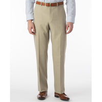 Super 120s Wool Travel Twill Comfort-EZE Trouser in Sand (Flat Front Models) by Ballin