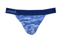 Thong in Blue Camo by Wood Underwear