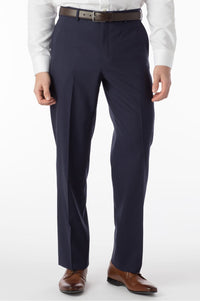 Super 120s Wool Travel Twill Comfort-EZE Trouser in New Navy, Size 38 (Dunhill Traditional Fit) by Ballin