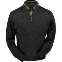 Royal Alpaca Half-Zip Mock Neck Sweater in Charcoal Heather by Peru Unlimited