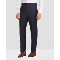 Todd Flat Front Super 120s Wool Serge Trouser in Navy (Full Fit) by Zanella