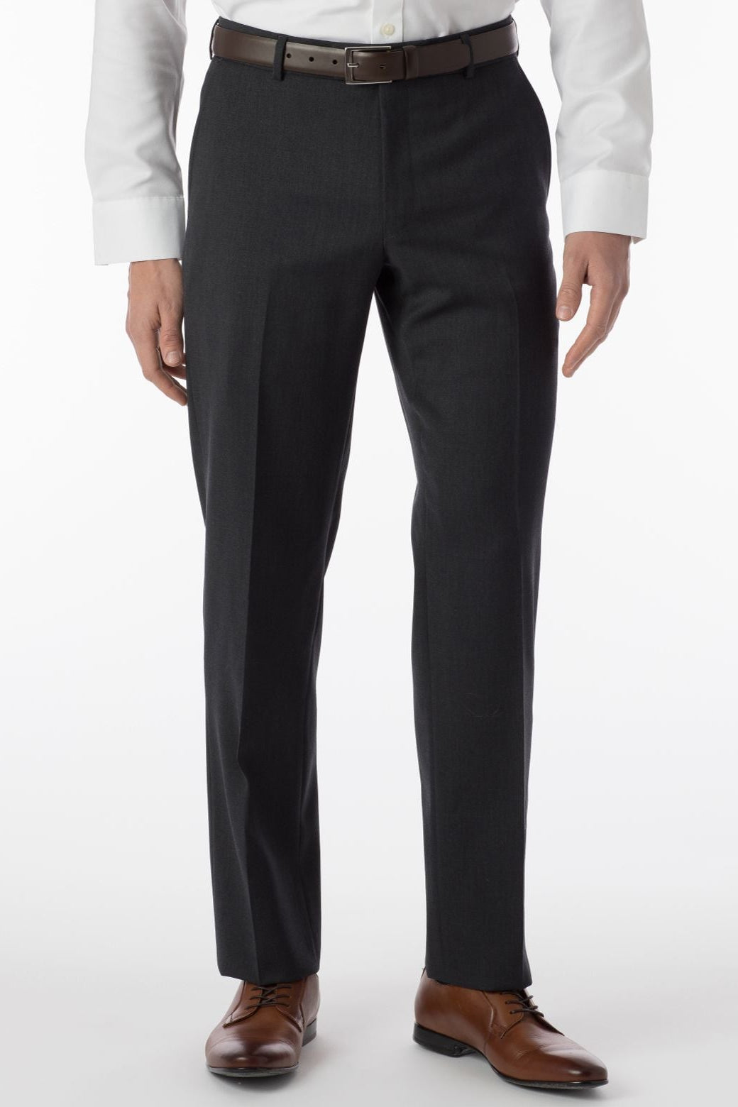 Super 120s Wool Gabardine Comfort-EZE Trouser in Charcoal, Size 31 (Theo Slim Fit) by Ballin