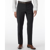 Super 120s Wool Gabardine Comfort-EZE Trouser in Charcoal (Flat Front Models) by Ballin
