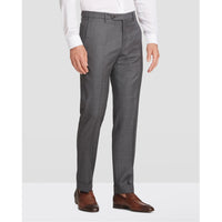 Parker Flat Front Sharkskin Wool Trouser in Medium Grey, Size 44 (Modern Straight Fit) by Zanella