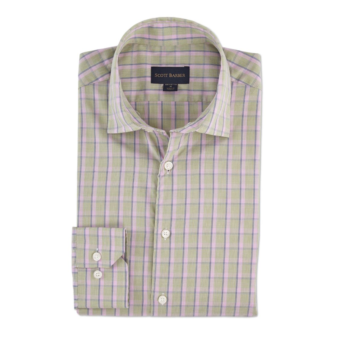 End-On-End Classic Check Sport Shirt in Lime and Lavender by Scott Barber
