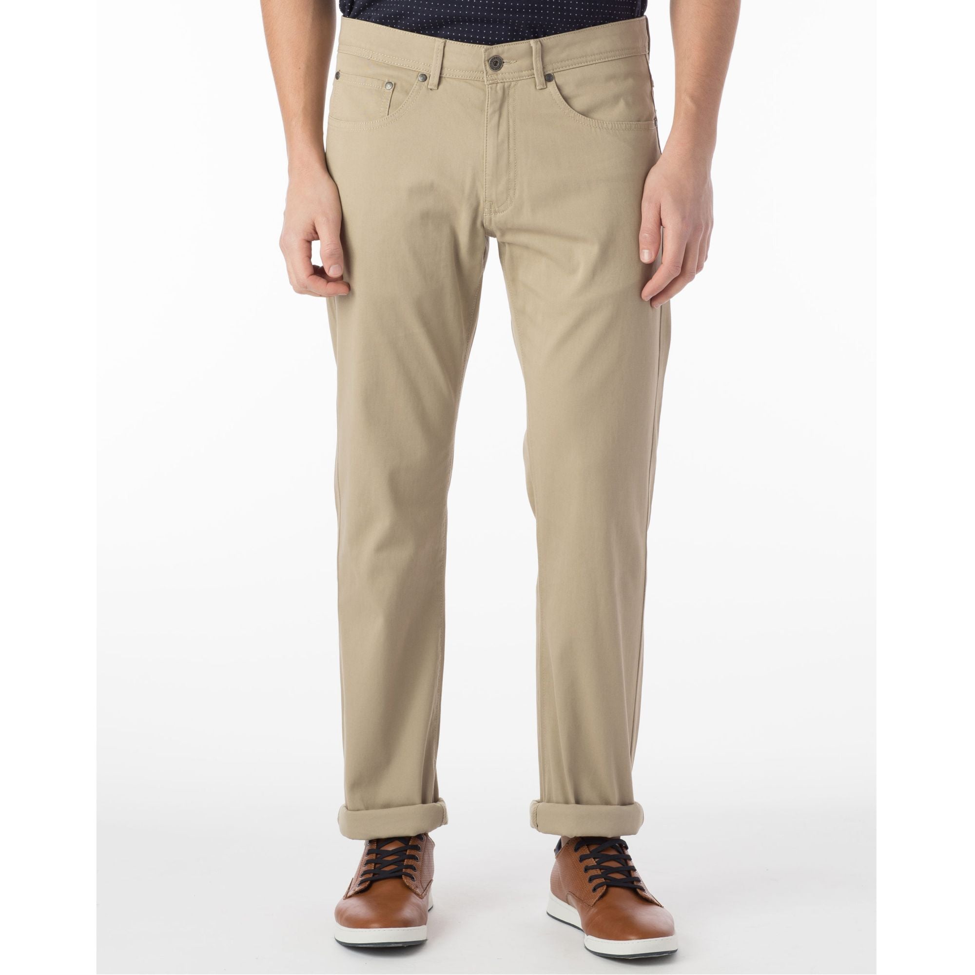 Perma Color Pima Twill 5-Pocket Pants in True Khaki, Size 36 (Crescent Modern Fit) by Ballin