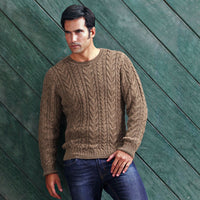 Baby Alpaca Cable Knit Crew Neck Sweater (Choice of Colors) by Peru Unlimited