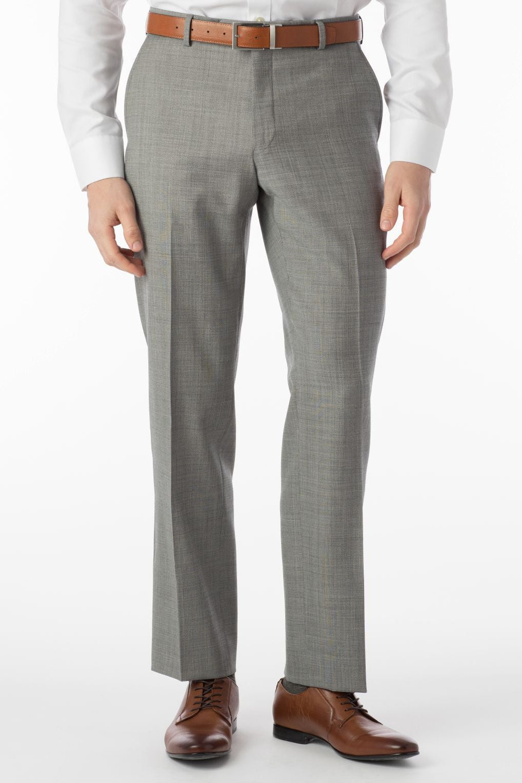 Sharkskin Super 120s Worsted Wool Comfort-EZE Trouser in Black and White (Flat Front Models) by Ballin