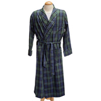 Gentleman's Cotton and Wool Blend Robe in Black Watch Tartan by Viyella