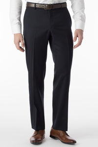Super 120s Wool Gabardine Comfort-EZE Trouser in Navy, Size 38 (Dunhill Traditional Fit) by Ballin
