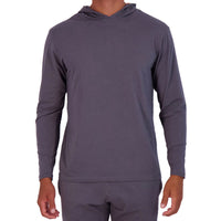 Long Sleeve Hoodie Lounge Shirt in Iron by Wood Underwear