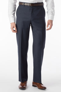 Super 120s Luxury Wool Serge Comfort-EZE Trouser in Navy Mix (Flat Front Models) by Ballin
