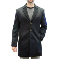 Wool Blend 3 Button Coat in Black by Viyella