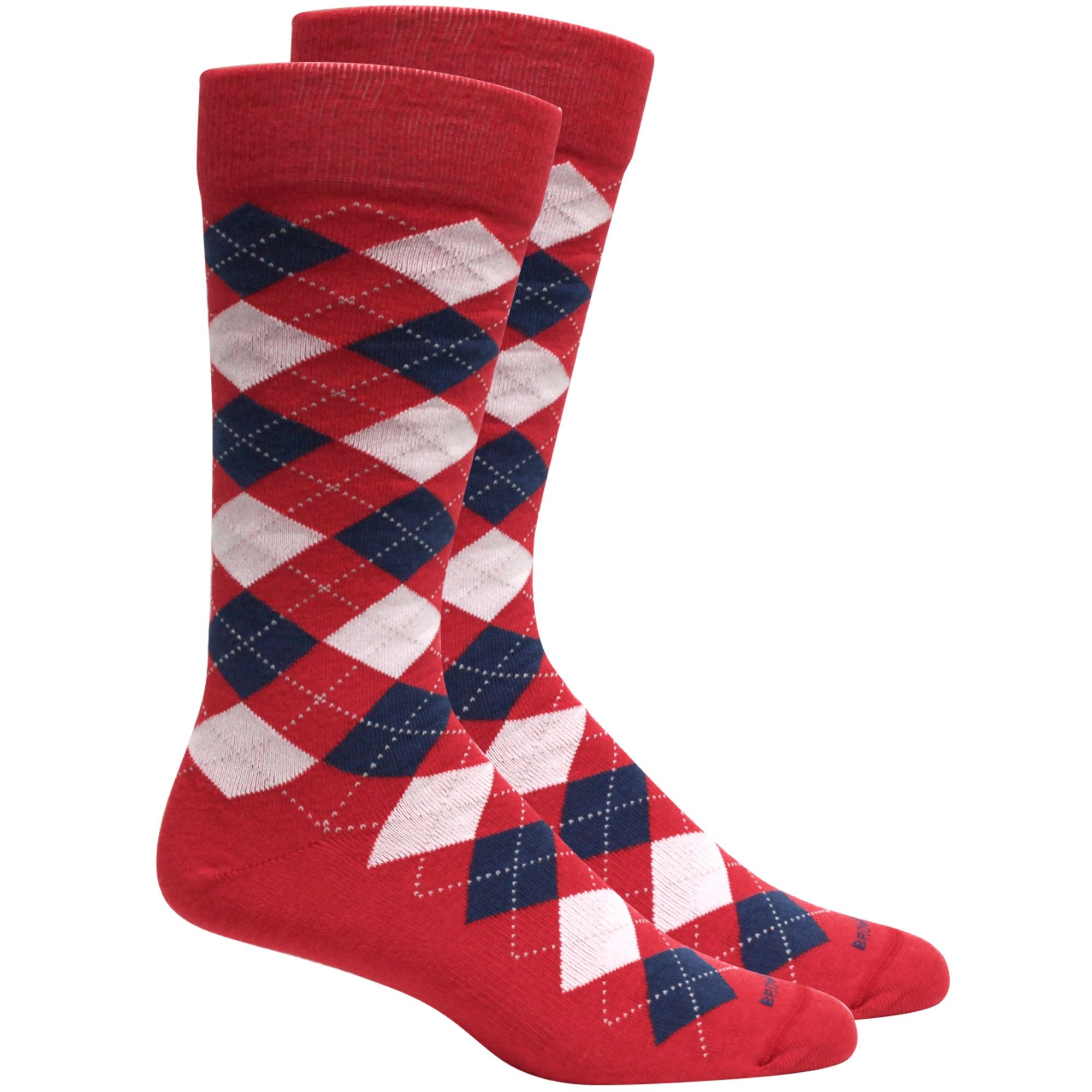 Argyle Cotton Socks in Red and Royal Blue by Brown Dog Hosiery
