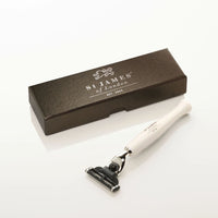 "Cheeky B'stard" Handcrafted 'Mach III' Razor in Ivory by St. James of London