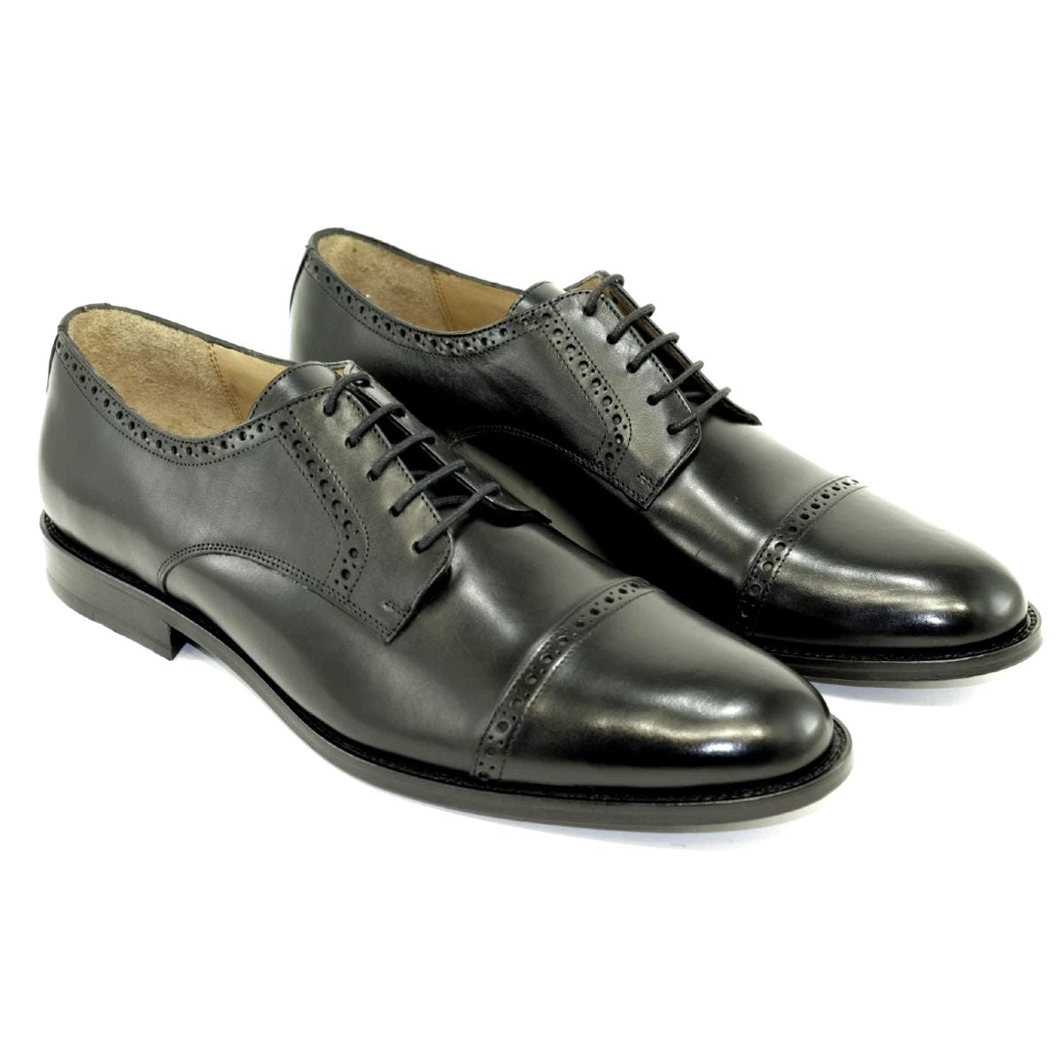 Cambridge Calfskin Cap-Toe Oxford in Black by Alan Payne 