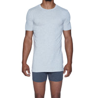 Crew Neck Undershirt in Heather Grey by Wood Underwear
