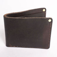 Brown Nut Horween Leather Billfold Wallet by Hooks Crafted Leather Co